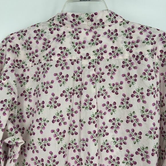 J Crew Womens Relaxed Fit Poplin Button Up Shirt Pink Floral Long Sleeve Size 6 - Picture 6 of 10
